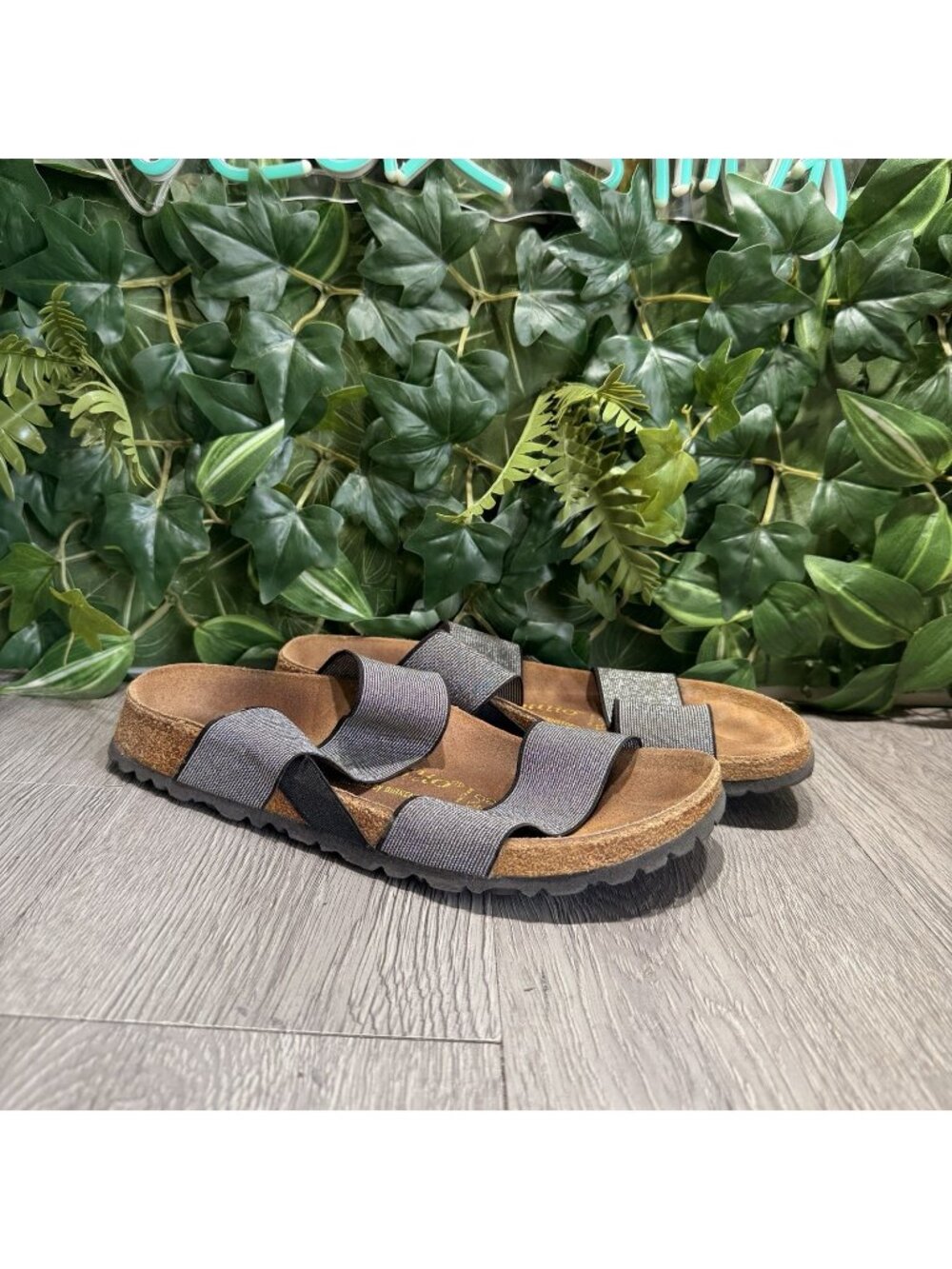 Birkenstock Papillio Sandals Caterina Elastic Slingback Silver 39 Womens US 8